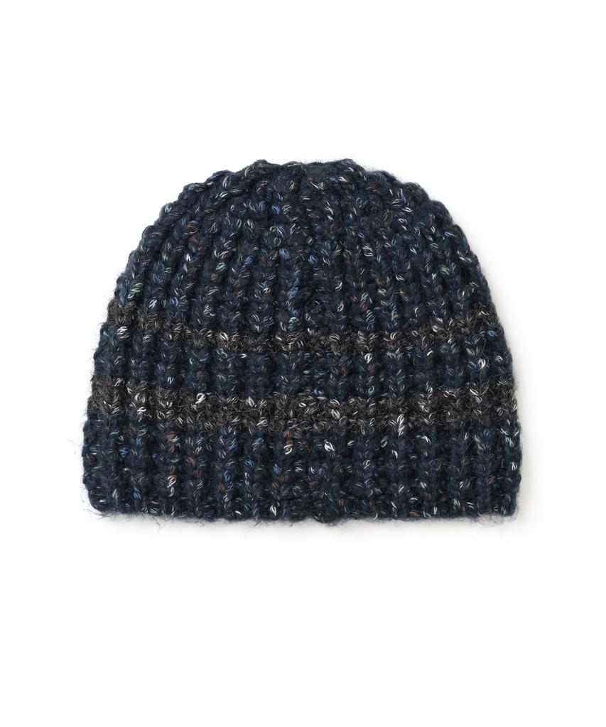 MILLO WOMEN Bold Stripe Beanie [Navy]