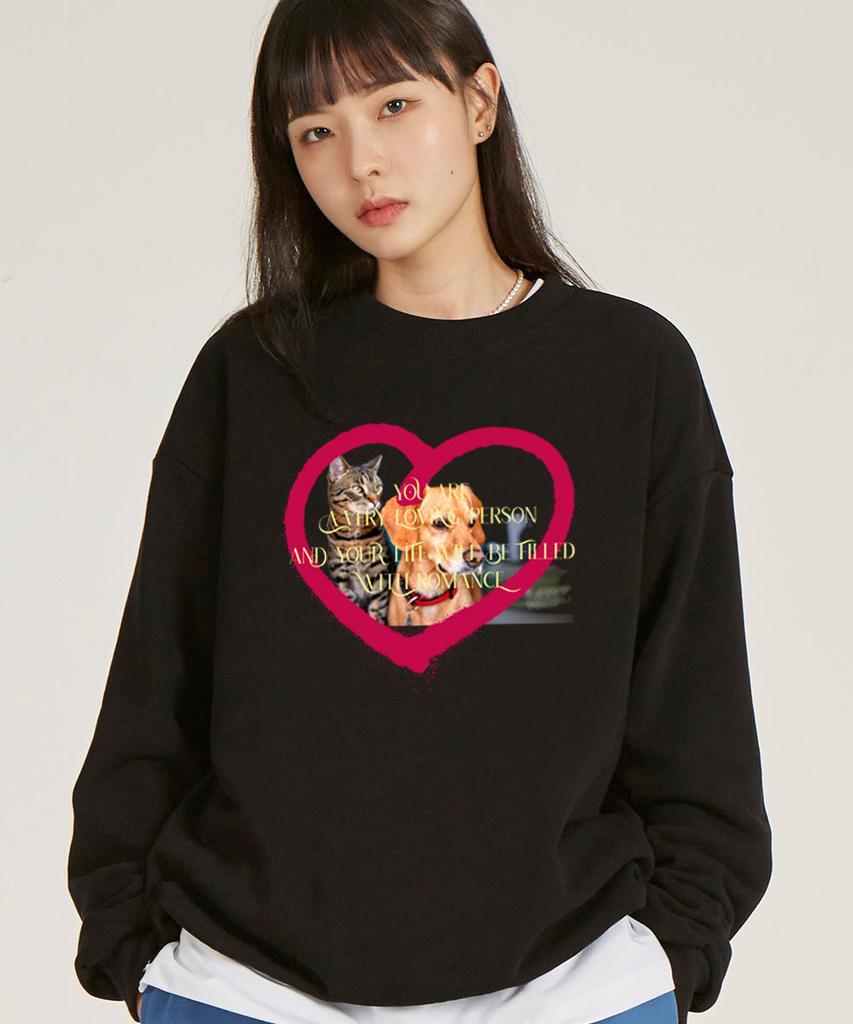 ASTRAL PROJECTION Lovely Pets Waffle Terry Sweatshirt_Black