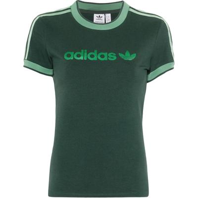 Originals Logo Three Stripes Round Neck Letter Short Sleeve T-Shirt Women T-Shirts Light-Green JJ1504