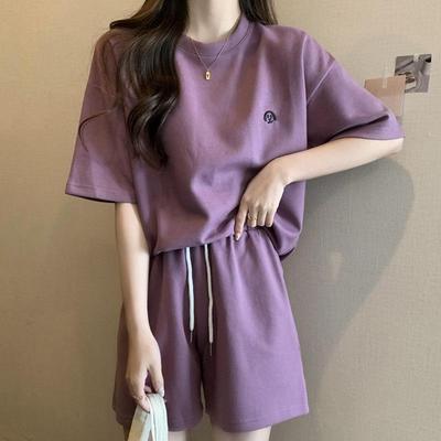 Women's Casual Summer Two-Piece: Stylish, Lightweight Short-Sleeve Top & Shorts Set