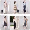 Xiangying Women's V-Neck Chiffon Long Sleeve Blouse