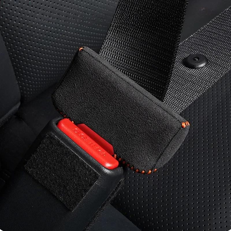 For Leading Ideal Li LiXiang L6 L7 L8 L9 Car Safety Belt Buckle Suede Leather Protective Cover Car Seatbelt Protective Cover
