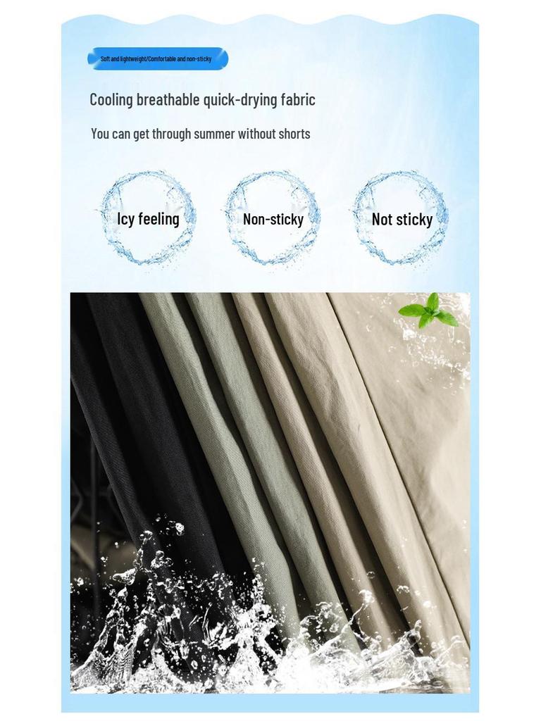 In-Stock Quick-Dry Wide Leg Cargo Pants for Women - High Waist, Cuffed, Two-Way Style, Spring/Summer Collection