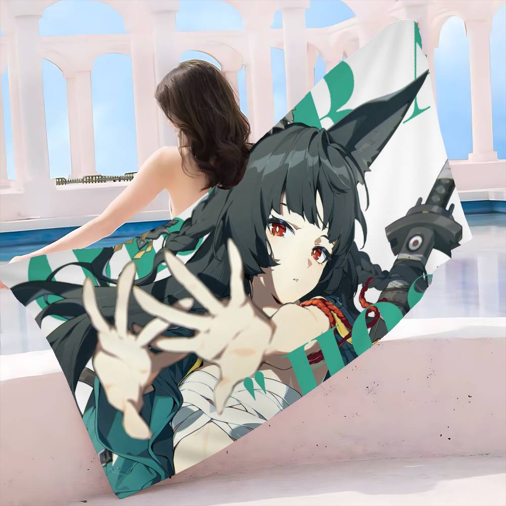 ZZZ Gaming Hoshimi Miyabi Microfiber Printed Beach Towel Mountain Climbing Yoga Beach Swimming Running Absorbent Soft Towel