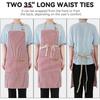 2‑Pack Stain‑Resistant Striped Sleeveless Aprons, Polyester Work Apron Set with Front Pockets for Home Kitchen & Catering