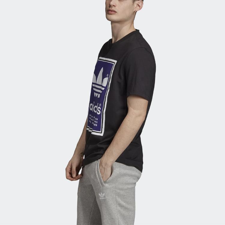 Adidas Originals Logo Print Crew Neck Sweatshirt American Vintage Men Tops Black ED6936