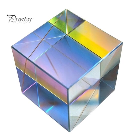 Dreamy Home Window Decoration Mini K9 Crystal Glass Prism Cube, Sun Catcher Optical for Photography Color Mixing Light Refraction, Desktop Decor, Prop