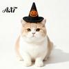 Pet Store Promotional Accessory Halloween Witch Hat, Bows/Pumpkins Decor, Adjustable Felt Cute Cat Hat Costume Accessory, Lightweight Comfortable
