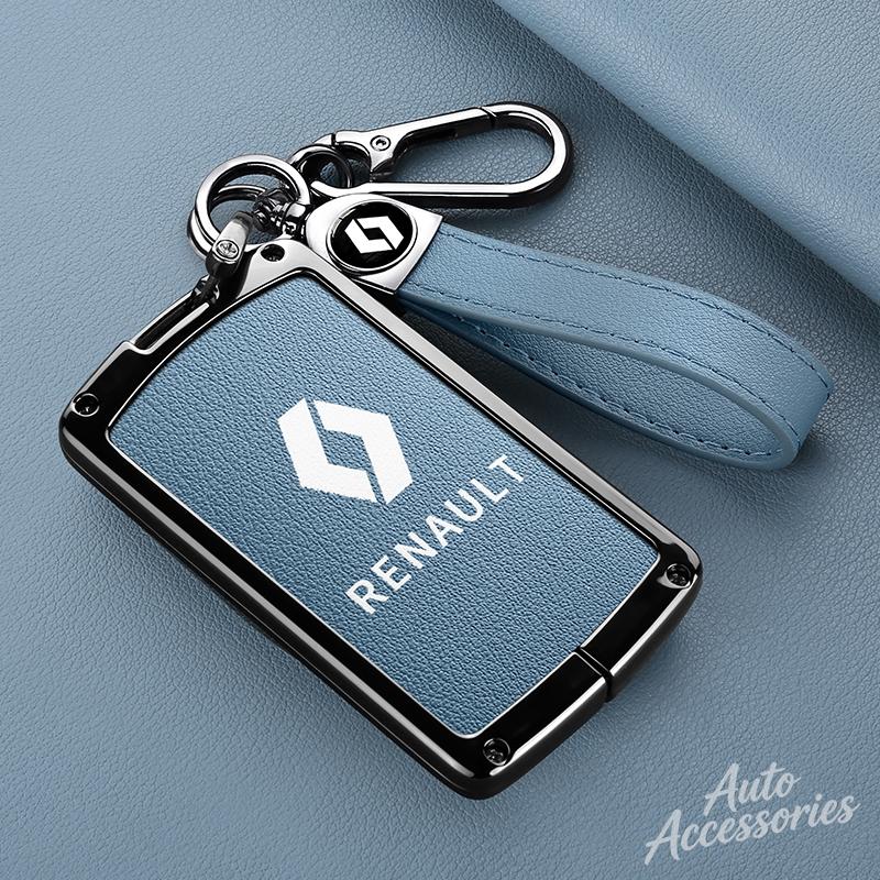Metal Car Key Case For Renault Megane III Grand Scenic III Laguna III Koleos Fluence Clio Kangoo Latitude Leather Protect Shell Z666