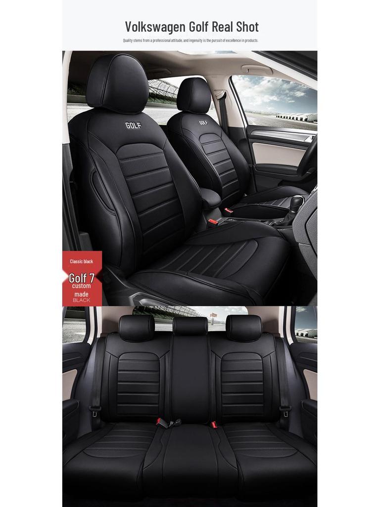 Durable Leather Golf Car Seat Cover – Universal Fit for All Seasons, Five-Seat Full Coverage.