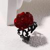 1pc Gothic Red Rose Adjustable Opening Ring Wizardry Gothic Style Jewelry