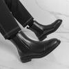 Fashion Winter Business Men Chelsea Leather Boots Black Men Casual and Comfortable Office Brand Boots Training Boots Sizes 38-46