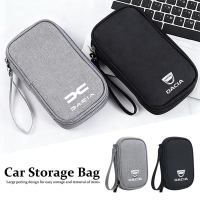 Car Data Cable Organizer U Disk Storage Bag Key Bag For Dacia Logan Sandero Duster Lodgy Spring Jogger Dokker Stepway Bigster RS