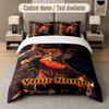 Blue Lock 3Pcs Bedding Set, Personalized Custom Name Text, 1 Duvet Cover & 2 Pillowcases For Bedroom
