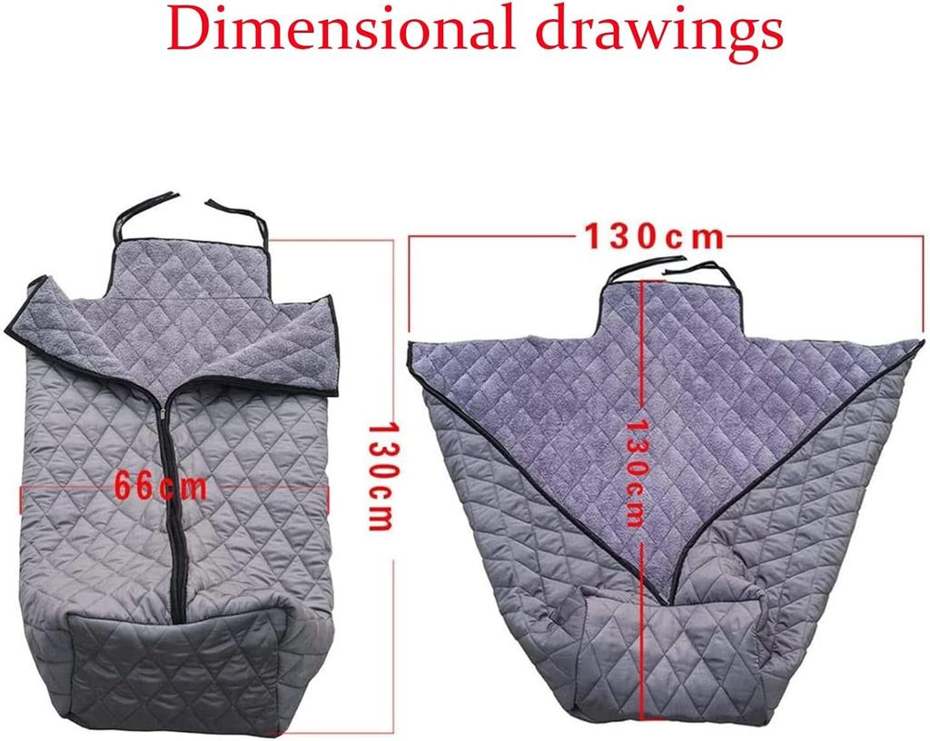 Wheelchair Warm Blanket Anti-freeze Windproof Velvet Warm Leg Lower Body Leg Cover with Zipper Black