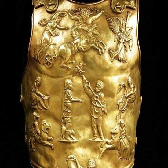 Middelalder Augustus Cuirass Gladiator Brystplate , Re-enactment Cuirass 18 Gauge Pure Brass, Beste Halloween-gave