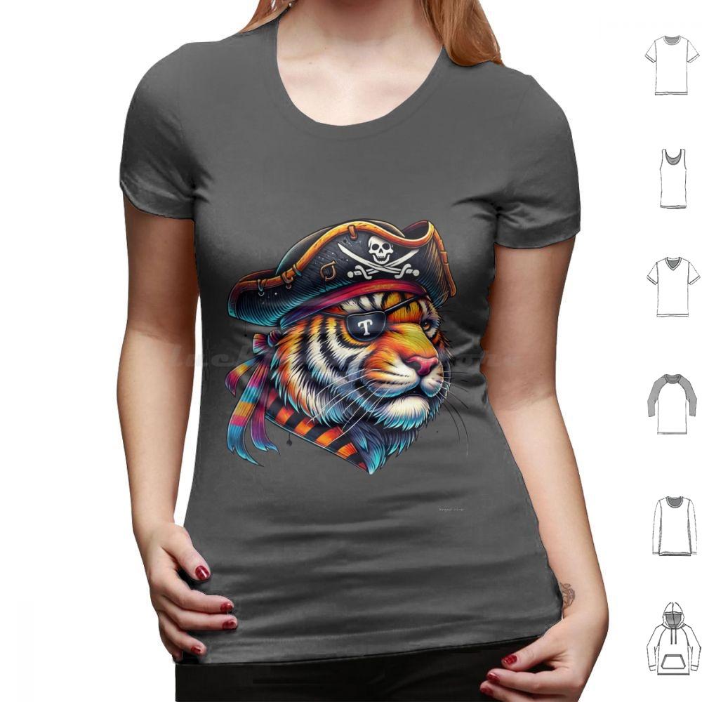 The Legendary Pirate TigerKing Of The Wild Oceans T Shirt Cotton Men Women DIY Print Pirate Tiger Animal Art Colorful
