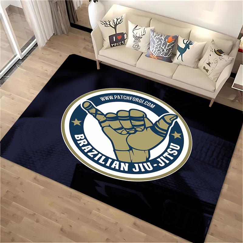 Tappeto Japanese B-Bjj Mma Guerriero di Jiu-Jitsu, Tappeto per Soggiorno Camera da Letto Divano Zerbino Decorazione, Tappetino Antiscivolo per Bambini Alfombra