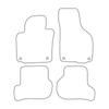 [Blm]Sk001 Red - Set Of Velour Floor Mats Suitable For Skoda Octavia Ii 2004-2013 - Red Trim