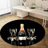 1Pc Moet Chandon champagne Circular Print Rug - home decoration Carpet For Living Room Bedroom Flooring Computer Chair Area Rug