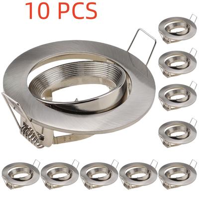 5/10Pcs LED Downlight Recessed Mount Frame GU10/MR16 Ceiling Lamp Holder Base Kitchen Spot Lighting Bracket Fittings Cutout 75mm