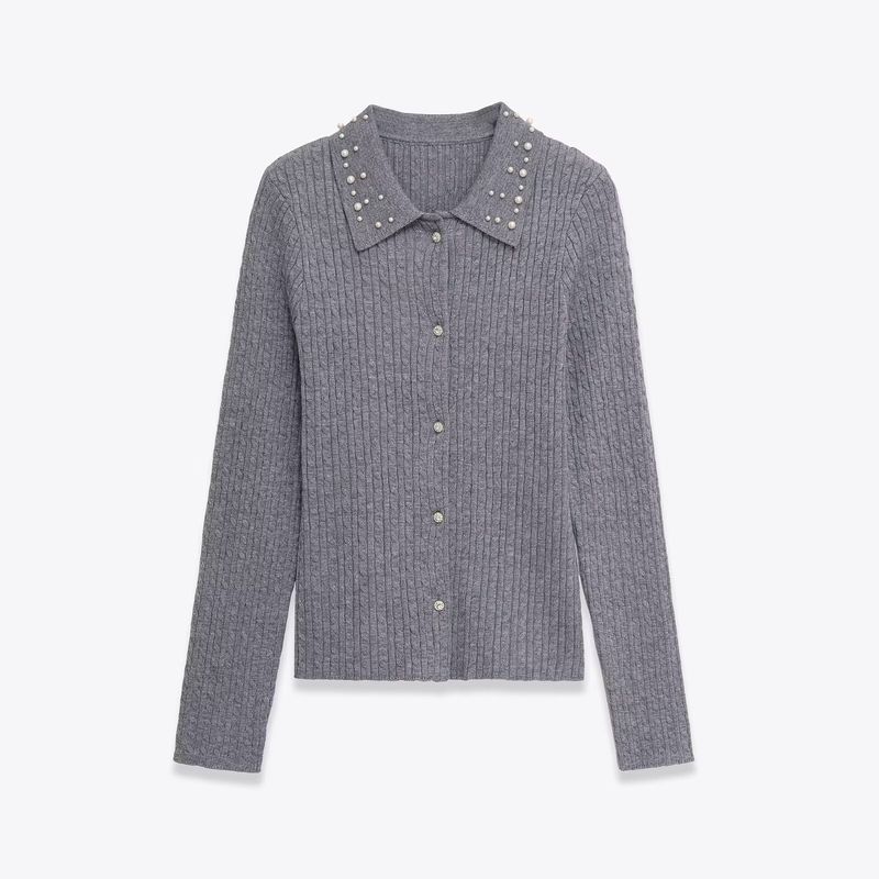 Za Export New Arrival Women's Clothing ZR Fashion Style Fashion All-Match Jewelry Neckline Cut Knitting Outwear 8779653