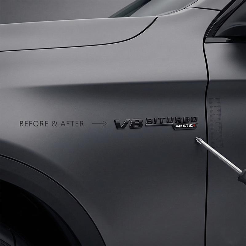 3D V8 BITURBO 4MATIC+ Emblem Badge For Mercedes Benz AMG C63 E63 G63 Car Fender Side Logo Trunk Decal Styling Accessories