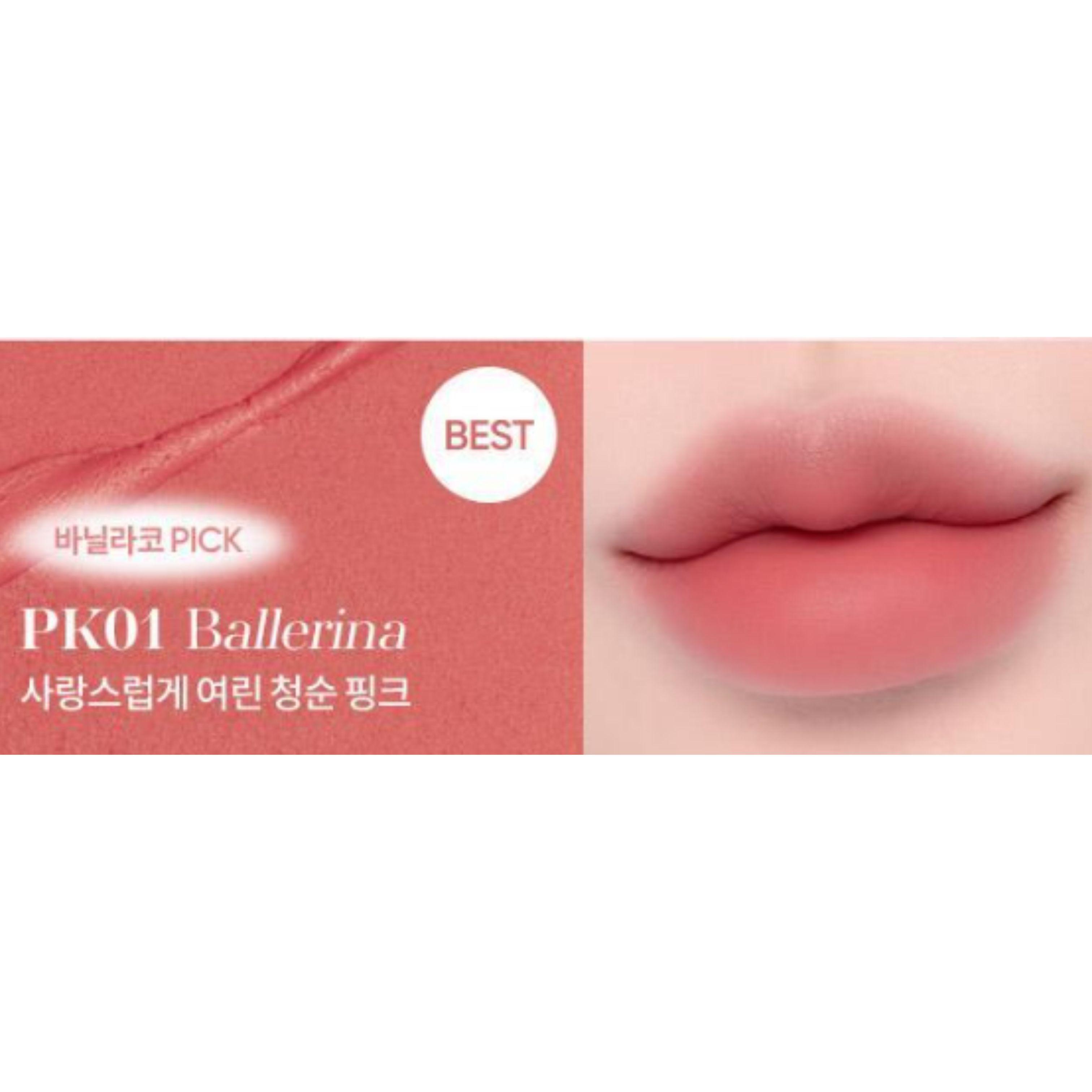 Banila Co Sheer Velvet Veil Tint Mini – Мягкий матовый тинт для губ 1,8 г 01 PK01 Ballerina