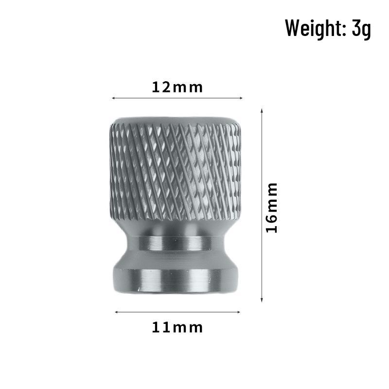 Exquisite Aluminum Knurled 12mm Valve Cap for Cars & Motorcycles