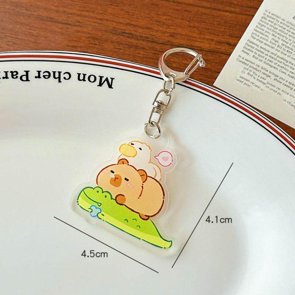 New Kapibala Capybara Keyrings Acrylic Animal Cute Pendant Keys Accessories