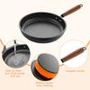 Flat Bottomed Stir Fry Pan Wood Handle Omelette Skillet Cooking Pan Saucepan  Steak
