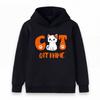 Custom Cute Cat Pattern Hoodie for Boys Girls, Personalized Cat Name Kids Pullover Hooded Sweatshirt, Casual Soft Long Sleeve Tops for Children Cat Lo