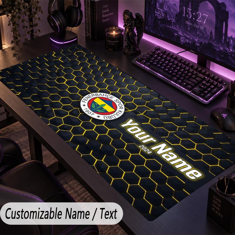 Custom Text Big Mousepad, Extended Desk Pad For Laptop Work GameFenerbahçe FC