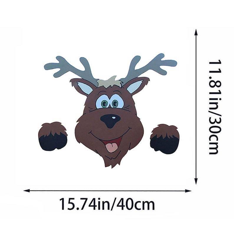 Popular Outdoor Christmas Fence Decoration: Santa Claus and Reindeer Peeking