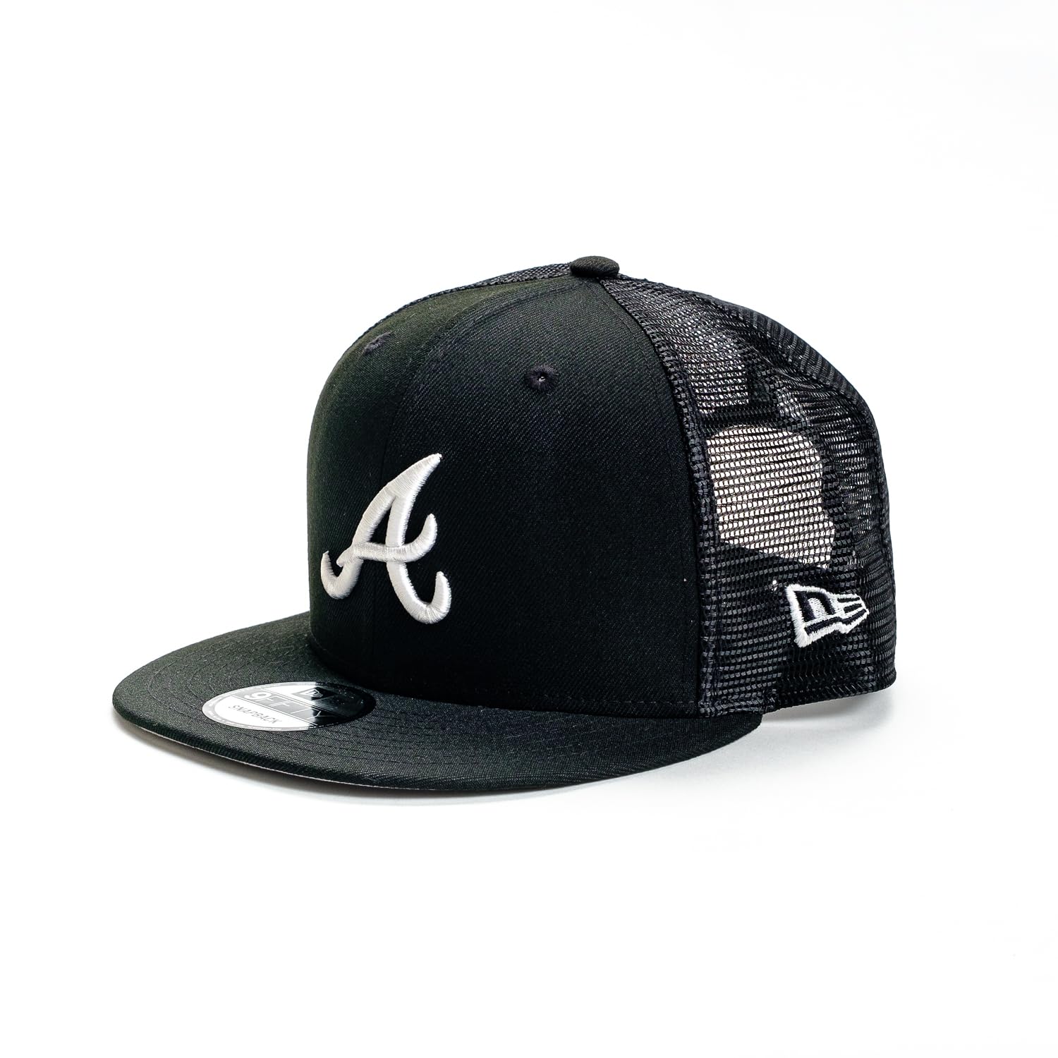 New Era 9FIFTY Black White Snapback Mesh Atlanta Braves & Cap,