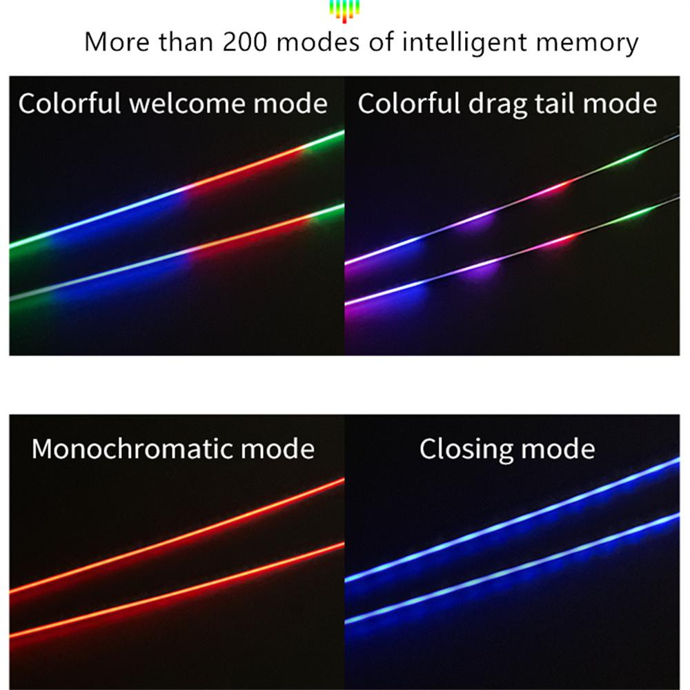 110cm/35cm 2 in 1 Car LED Colorful Atmosphere Lights USB Port Bluetooth Control
