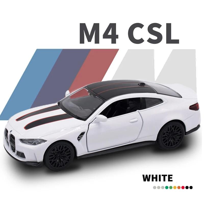 1:36 BMW M4 CSL Metal Sports Vehicles Supercar Fast and Furious One Piece Car Toy Boy Diecast Auto Model Gift Hot Wheel Pull