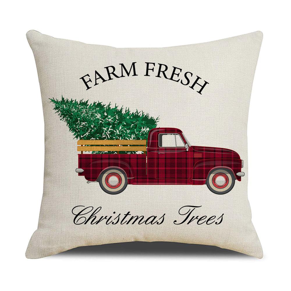New Mixed Color Christmas Pillow Sofa Cushion Cover Peach Skin Lumbar Cushion Household Products