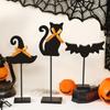 Halloween Wooden Logo Ornament Witch Hat Bat Desktop Decoration
