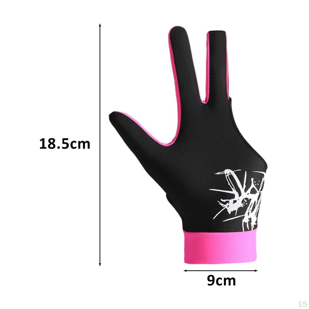 Billardhandschuh 3 Finger Pool Atmungsaktive Queuehandschuhe Spiel für Männer Frauen,