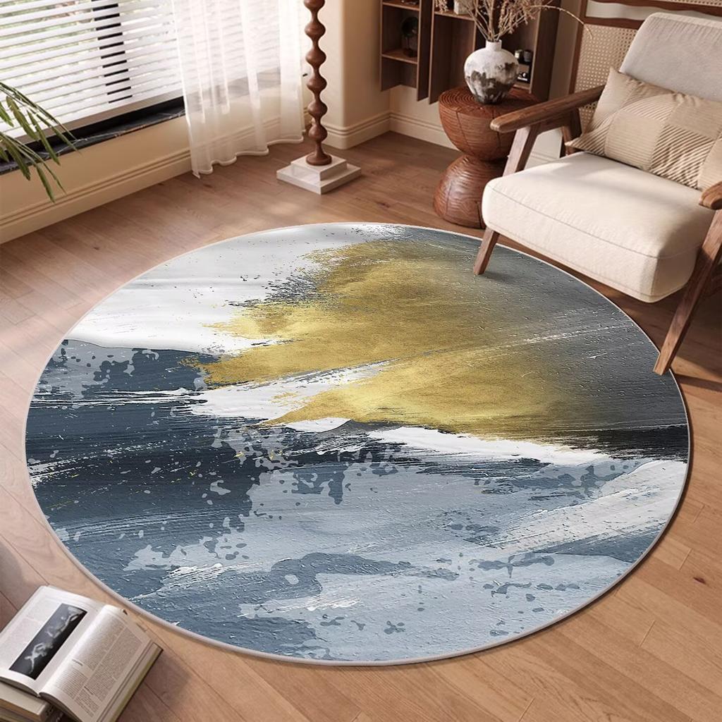 Modern Abstract Round Carpet Living Room Decoration Sofa Area Rugs Home Light Luxury Floor Mat Room Decor Soft Carpet Washable