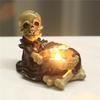 Skull Candlestick Holders Resin Candlestick Crafts Spooky Tealight Candle Holder Horror Skull Candle Holders Candle Holder Decor