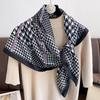 1116 New Plaid Scarf Twill Silk Large Square Scarf Beach Scarf Vacation Square Scarf Silk Scarf Women's Age Reduction Versatile Summer