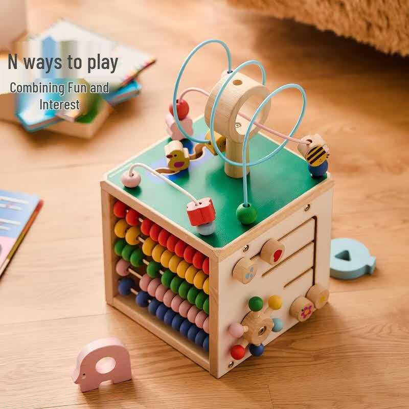 imikids Wooden Activity Cube