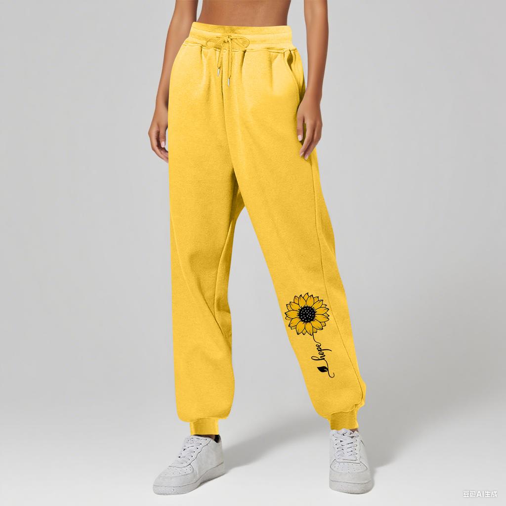 Ladies' Printed Unisex Casual Pocket Drawstring  Pants