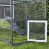 Pollaio con Recinto per 3-4 Galline, Nido a 3 Scomparti, Superficie 1,9 m², Legno di Abete, Grigio