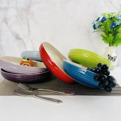 Fransız 8 inç Derin Tabak Sebzeli Stir Fry Tabağı 20cm Çap Yükseklik 5.5cm Tabak Ev Tipi Sofra Takımı