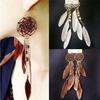 New Bohemia Ethnic Feather Beads Long Design Dream Catcher Earrings For Women