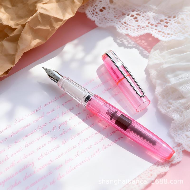 BANMI Colorful Transparent Fountain Pen Multi-hued Ergonomic Writing Pen for Correct Posture Office School Supplies Stationery