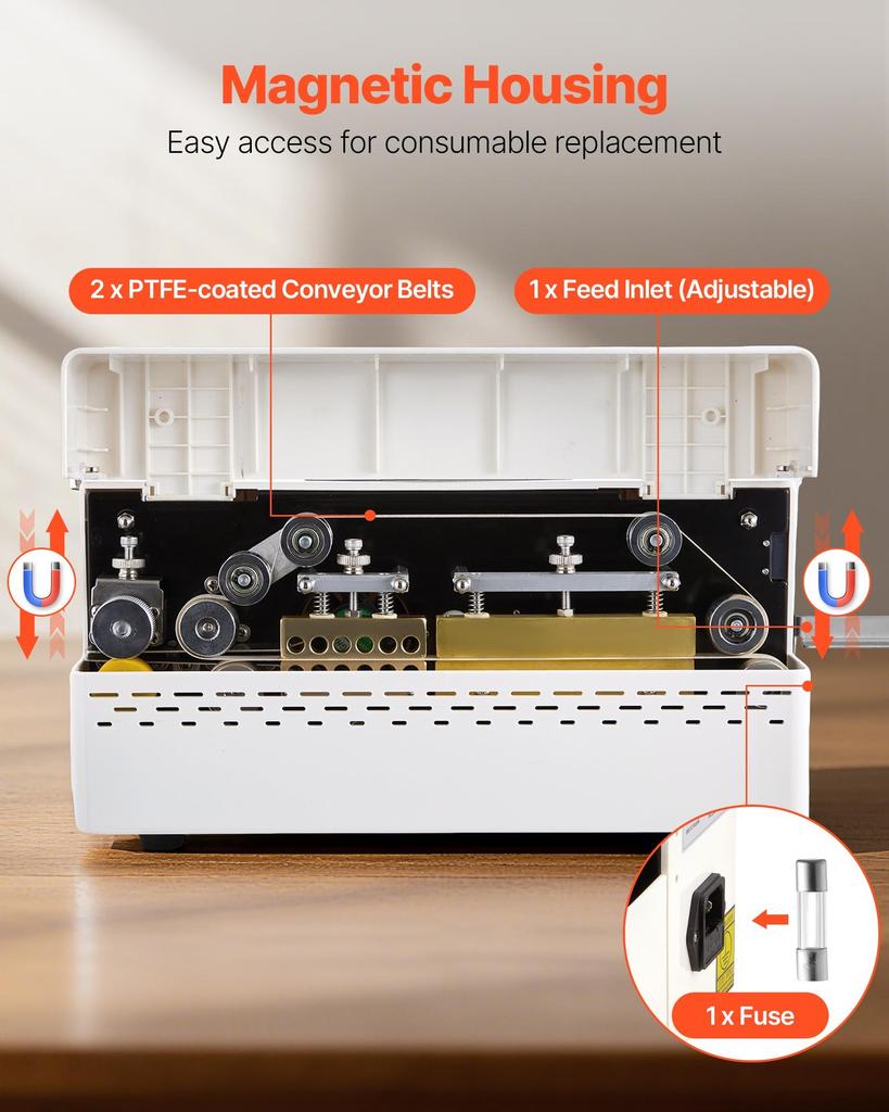 VEVOR Continuous Sealing Machine, 8-12 Mm Seal Width, Automatic Continuous Band Sealer with Digital Temperature Control, Automatic Shutdown